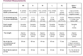 sock size chart google search sock loom patterns