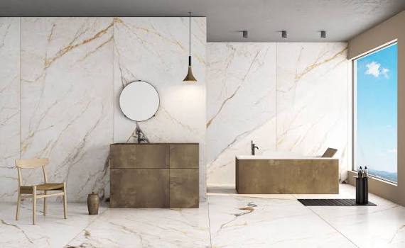Large-Format Bathroom Tile Installation