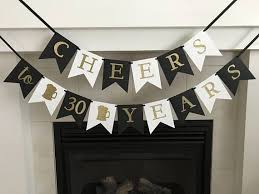 Cheers To 30 Years 30th Birthday Banner Anniversary Banner 20 Years 40 Years 50 Years Cheers Beer Mugs Party Decoration Photo Prop In 2020 Happy Birthday Banners 30th Birthday Banner Birthday Banner