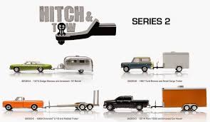 Greenlight 32020 1 64 Scale Hitch Tow Series 2 Complete Set Of 4 Dodge Monaco With Airstream Ford Bronco Chevy Truck And D Ford Bronco Chevy Trucks Towing