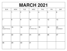 The free 2021 monthly blank calendar template features the space for notes, and it can be used as a menu planner or kitchen calendar. 2021 March Printable Calendar Free Printable Calendar Monthly