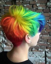 These hairstyles are pretty daring, as you. 50 Stunning Rainbow Hair Color Styles Trending Now Short Rainbow Hair Really Short Hair Vivid Hair Color