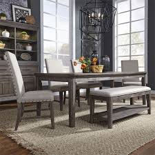 26 dining room sets big and small with bench seating 2018. Liberty 823 Dr Artisan Prairie Leg Table Dining Room Set With Upholstered Chairs And Bench