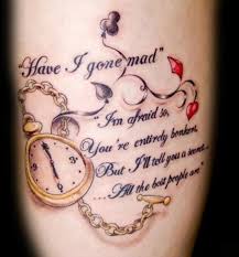 There are some of the common features that are quite common with alice in wonderland tattoo designs like the white rabbit, the cheshire cat, the caterpillar, the hatter and more. 30 Alice In Wonderland Tattoo Designs With Meaning