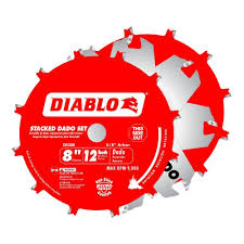 Diablo 8 In X 12 Teeth Stacked Dado Saw Blade Set Dd208h The Home Depot Circular Saw Blades Saw Blade Table Saw Blades