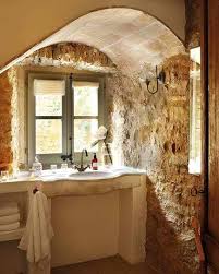 Bathroom with stone walls are known to maximize the bathroom's sense of space. Stone Wall Bathrooms