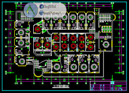 مخطط مطعم بشكل فخم تصميم صيني اوتوكاد Dwg