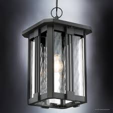 Urban ambiance pendant lights : Lighting Vertical Stripes Design Large Size 19h X 10 5w Luxury Craftsman Outdoor Pendant Light With Mid Century Modern Style Elements Natural Black Finish And Water Glass Uql1054 By Urban Ambiance Patio Lawn