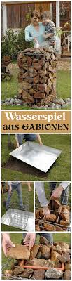 Ein Wasserspiel Fur Den Garten Kann Man In Nur Wenigen Arbeitsschritten Errichten Und Mit Gabionen Sieh Wasserspiel Garten Brunnen Garten Springbrunnen Garten