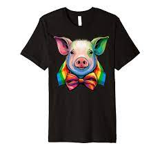 Amazon.com: Pig Gay Pride LGBT Rainbow Flag on Pig LGBTQ Premium T-Shirt :  Clothing, Shoes & Jewelry