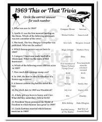 In which year was the person born? 1969 Birthday Trivia Game 1969 Birthday Parties Instant Etsy Trivia 50th Birthday Games Moms 50th Birthday