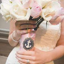 If you want a more interesting bouquet, rock the same types of blooms with a bit of eucalyptus or just. Anchor Bouquet Nautical Wedding Military Bride Anchor Wedding
