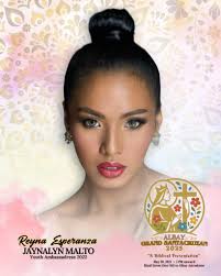 XIX. REYNA ESPERANZA Jaynalyn Cardel Malto Youth Ambassadress 2022 to be  escorted by Board Member Jesap Sarte Salceda sa Albay Grand Santacruzan  2025 May 30, Friday at 5pm Rizal Street (Sea Oil)