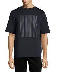 Alexander Wang Neoprene Barcode Logo Short Sleeve T Shirt Black Modesens Shirt Designs Logo Shorts Shirts