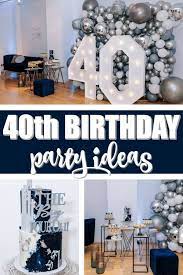 Navy Blue And Silver 40th Birthday Party Pretty My Party Party Ideas 40th Birthday Decorations 40th Birthday Party Decorations Husband 40th Birthday
