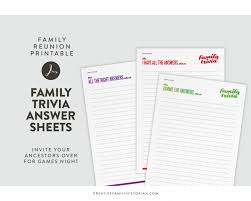 Nov 25, 2020 · to create online trivia with friends or to create your own online trivia, this is what you should know. Family Trivia Answers Sheet Printable For Family Reunion Party Etsy