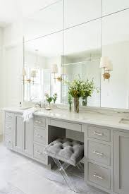 Vanity stool benches & settees : Nashville French Vanity Stool Bathroom Transitional With Light Grey Robe And Towel Hooks Wall Sconces