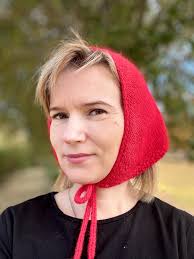 Red Angora Bandana Kerchief. Triangle Wool Head Scarf Headband. Fuzzy  Bandana Neckwarmer, Winter Women Hair Scarf Spring Headpiece Handmade