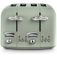 Buy De Longhi Cto4 Argento Flora 4 Slice Toaster Green Toasters Green Toaster Toaster Blue Toaster