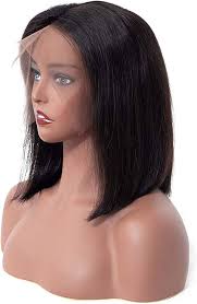 Amazon.com : ISEE Hair 13x4 Lace Front Wigs Brazilian Virgin Human Hair  Wigs Short Straight Bob Wigs 150% Density Pre Plucked with Baby Hair For  Black ...