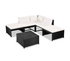 Vidaxl Gartensofa Set 15 Tlg Poly Rattan Schwarz Und Cremeweiss Lounge Mobel Garten Lounge Set Sitzgruppe