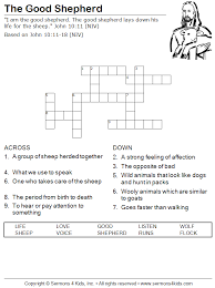 The Good Shepherd Crossword Puzzle Sunday School Bible Lessons The Good Shepherd Crossword Puzzle