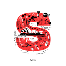 Abc City Doodle Maps On Behance Australia Art Print Australia Wallpaper Australia Map