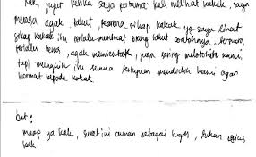 Aku sih yakin sekarang ini kakak lagi sehat, agar bisa membaca suratku ini hingga selesai. Contoh Surat Untuk Kakak Osis Yang Galak Nusagates