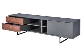 Preise vergleichen und bequem online bestellen! Tv Lowboard Borgund Echtholz Furnier Nussbaum Anthrazit Schwarz Matt Fusse Aus Eisen Cagusto My Home My Style