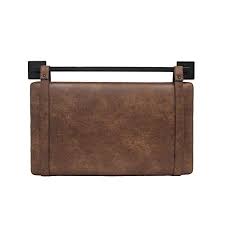 The product description also describes this wall. Nathan James Harlow Wall Mount Faux Leather Or Fabric Upholstered Headboard Adjustable Height Vintage Brown Straps With Black Matte Metal Rail Twin Pricepulse