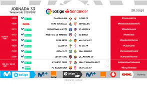 Mira cómo está la lucha por el pichichi y cuántos goles han marcado las estrellas como leo messi, karim benzema, luis suárez o iago. Jornada 33 De Laliga 2020 2021 Horarios Partidos Clasificacion Y Resultados Goal Com