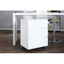 Caisson De Rangement A 3 Tiroirs Pour Bureau Coloris Blanc Laque Caisson De Rangement Caisson Bureau Meuble Rangement Bureau