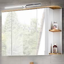 Sie haben die wahl, was ihr bad zum schönsten im ganzen land machen soll! Badezimmer Spiegelschrank Mit Led Campos 56 Weiss Mit Wotaneiche B X