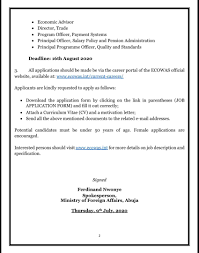 Busy employees sometimes receive hundreds of letters, so don't waste their time or yours. Announcement Of Vacancies In Ecowas Ecowas Parliament Facebook