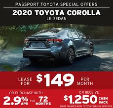 Toyota is offering its most popular 2021 models at an incredible 0 * new 2021 corolla. Drive Away From Passport Toyota In A New 2020 Toyota Corolla For Only 149 Per Month Passport Toyota Blog