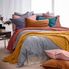 Housse De Couette Unie En Lin Lave Draps De Luxe Housse De Couette Linge De Lit