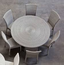 Teck massif• piètement croisé• dimensions : Table De Jardin Ronde 130 Cm En Resine Tressee Brin D Ouest