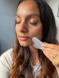 White Jade Gua Sha Facial Massage Tool, Beginners Set With Organic Face Oil  & Face Massager for Natural Glow Skin Care Routine