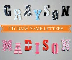 Name On Nursery Wall For Baby Boy Diy Painted Wooden Letters Baby Name Letters Baby Nursery Diy Baby Nursery Letters