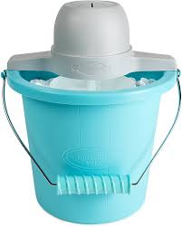 Electric ice cream makers require a simple touch of a button to begin the process. Amazon Com Nostalgia Icmp400blue 4 Quart Electric Ice Cream Maker With Easy Carry Handle Kitchen Dining