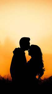 Romantic couple of rock climbers watching sunset from cave in cl. Love Couple Silhouette Sunset Wallpapers Wallpaper Cave