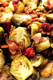 Bacon Roasted Brussels Sprouts With Cranberries Recipe The Best Way To Enjoy Brussels Sprouts Baco Cranberry Recipes Roasted Brussel Sprouts Brussel Sprouts