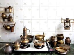 Brass Cooking Vessels Of Yore From South India Visit Https Www Facebook Com Indiantiquest Copper Interior Kitchen Decor Farmhouse Kitchen Decor