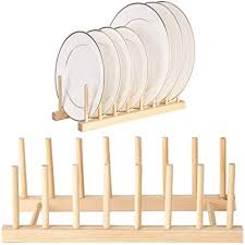 Prices for most wood wall plate racks on 1stdibs are negotiable. 2 Packs Plate Racks Stand Pot Lid Holder Bamboo Wooden Dish Racks Kitchen Cabinet Organizer Dish Drying Rack For Bowl Cup Cutting Board Holder Dish Drainer For Kitchen Counter Top Amazon Co Uk Kitchen