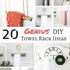It looks way cuter when you hang it on the big vintage hook with the glazy golden ribbon. 20 Genius Diy Towel Rack Ideas The Handyman S Daughter