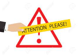Vector Illustration Hand Holding Banner With Pay Attention Please Royalty Free Cliparts Vectors And Stock Illustration Image 102587875