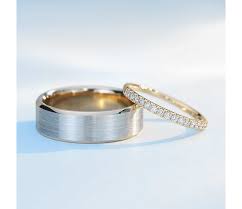 Brushed Beveled Edge Wedding Ring In 14k White And Yellow Gold 7mm Blue Nile Wedding Rings Yellow Gold Wedding Ring Rings