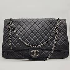 Authentic Black And White Chanel Bag 4900 Wire Preloved Chanel Xxl Airline Classic Flap Bag Black Calfskin Ruthenium Hardware Serial Code Starting With 223 Measuri Classic Flap Bag Flap Bag Bags