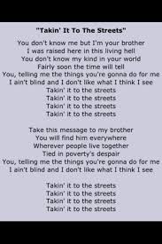 Takin It To The Streets The Doobie Brothers Just Lyrics Music Quotes Lyrics Rock Music Lyrics