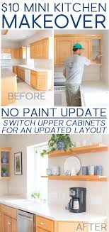 Kitchen makeovers on a budget can still include color. The Amazing 10 Mini Kitchen Makeover Bren Did Rental Kitchen Makeover Kitchen Diy Makeover Budget Kitchen Makeover